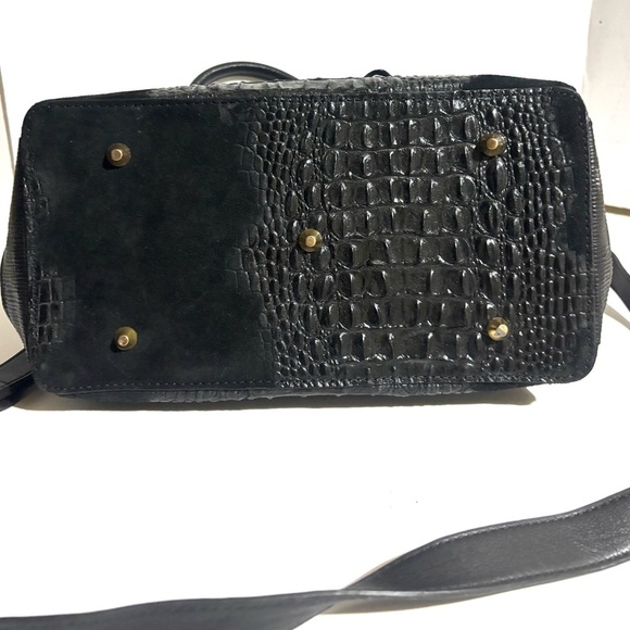 Giada Pelle croc embossed satchel Elegant Black Handbag - Picture 5 of 7